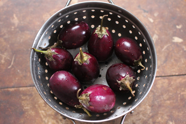 Indian baby eggplants