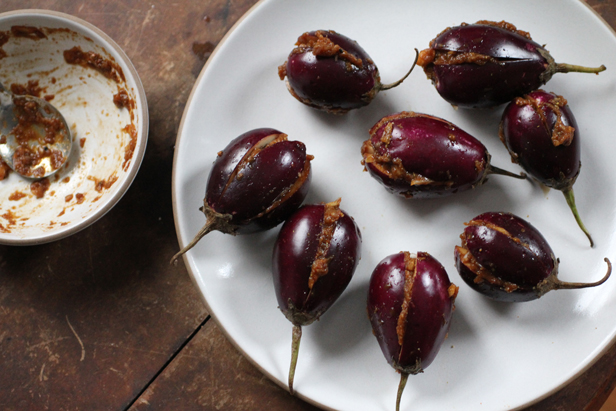 Indian Stuffed Eggplants (Bharwan Baingan)