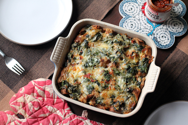 Indian-Spiced Vegetable and Cheddar Strata