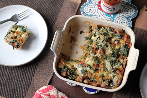 Indian-Spiced Vegetable and Cheddar Strata