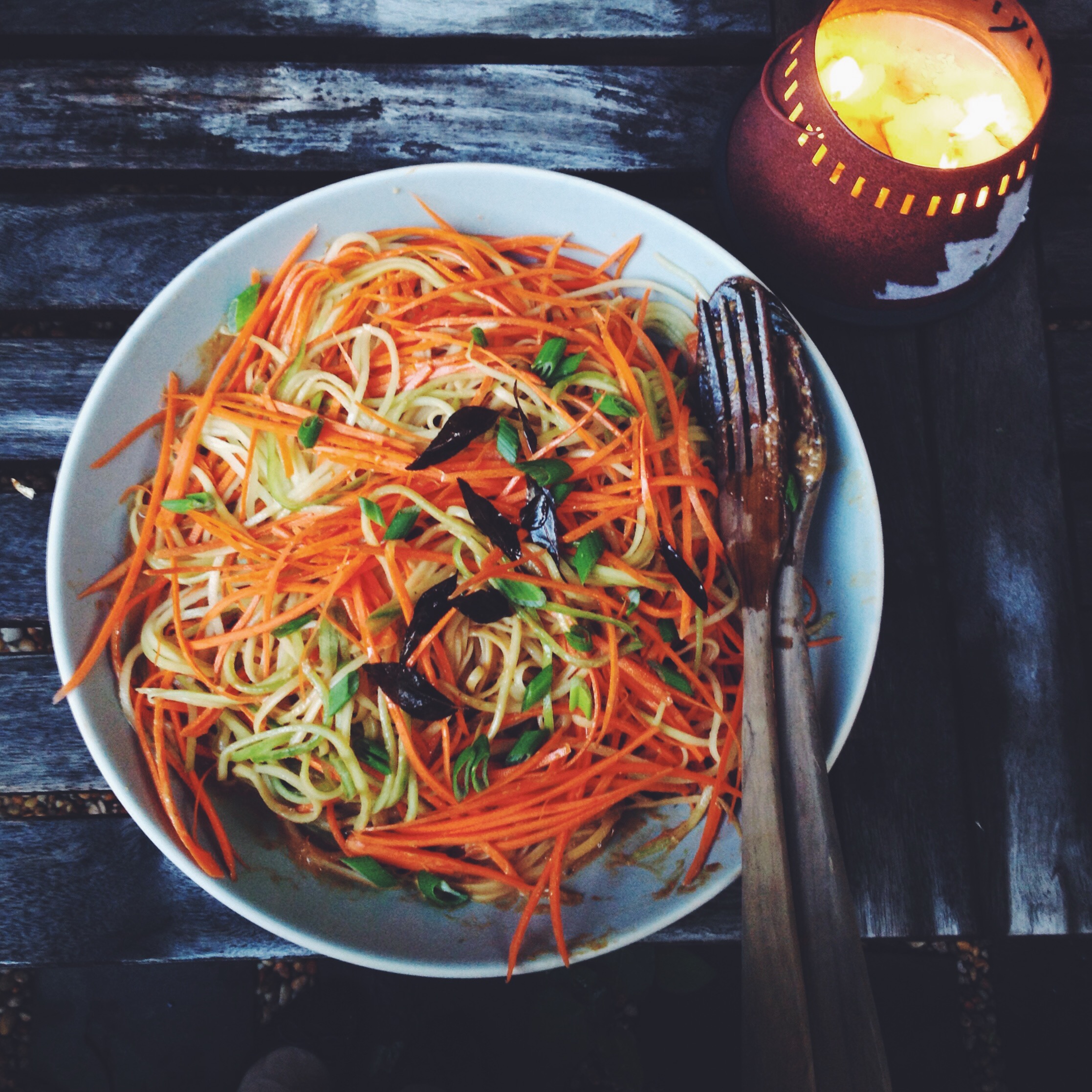 Rhubarb Ginger Sesame Noodles