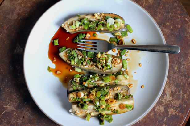 Steamed Eggplant with Garlic and Chilies