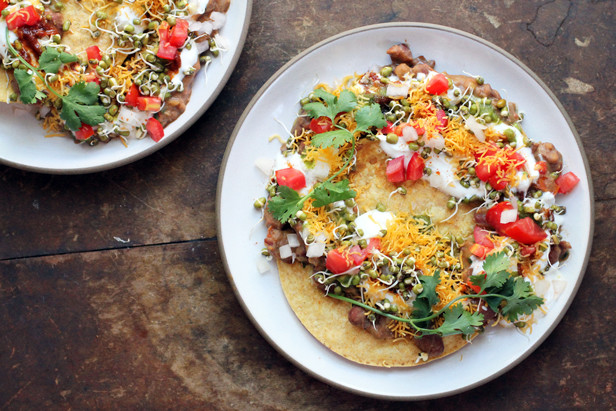 chaat tostadas from seven spoons cookbook