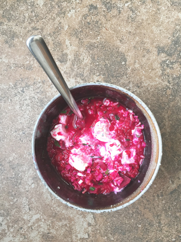 South Indian rasam made from beets