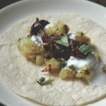 Potato Curry Tacos with Mole Chutney