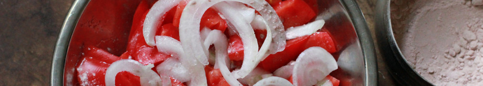 tomato salad with rock salt