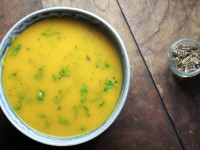 Roasted Butternut Squash Soup with Ginger and Fennel Seeds