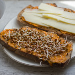 Sprouted Horse Gram, Cheddar & Hummus Sandwich